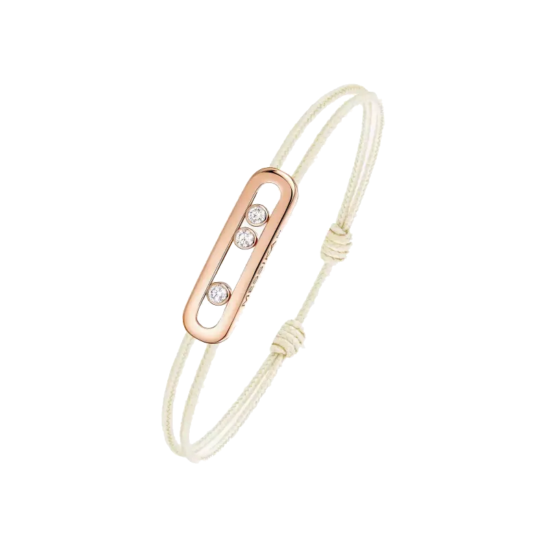 Messika MESSIKA CARE(s) Cream Cord and Pink Gold Diamond Bracelet PU.14098.PG