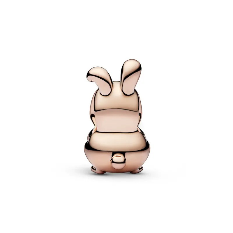 Pandora Rabbit 14k rose gold-plated charm with cherries jubilee red, 782471C01