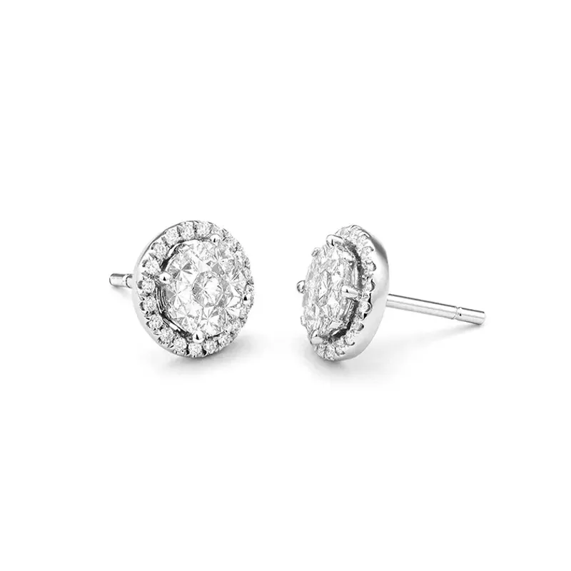 Marcolino Brincos Ouro Branco com Diamantes E0959308ZWA08G