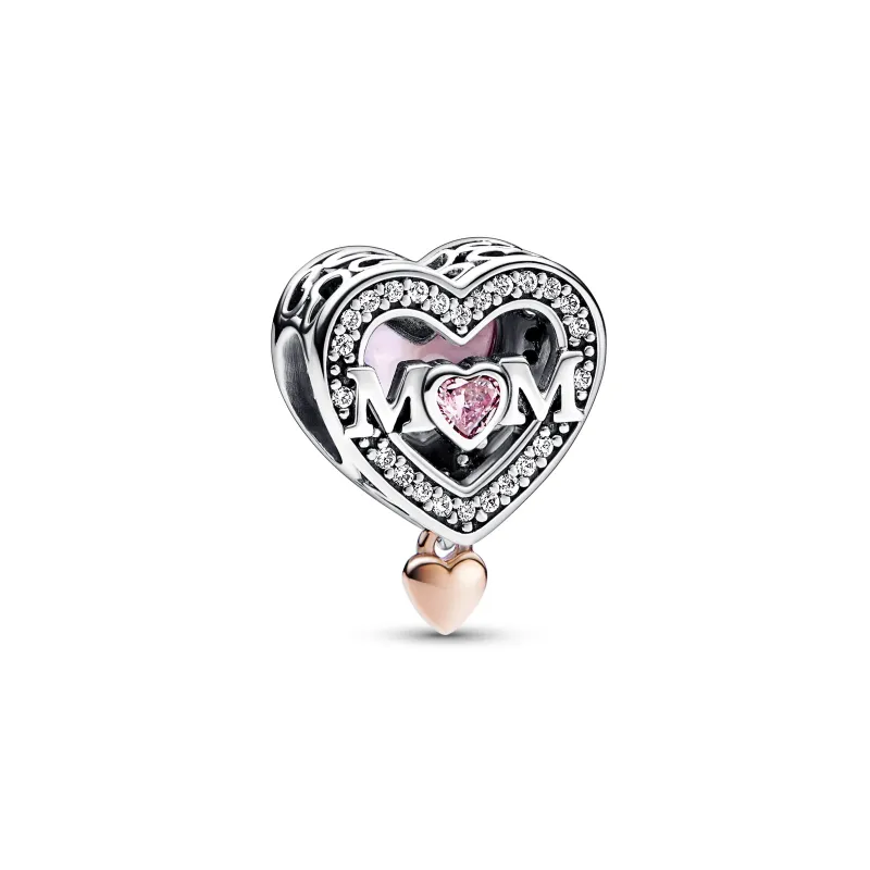 Pandora Two-tone Openwork Mum & Heart Charm 782653C01