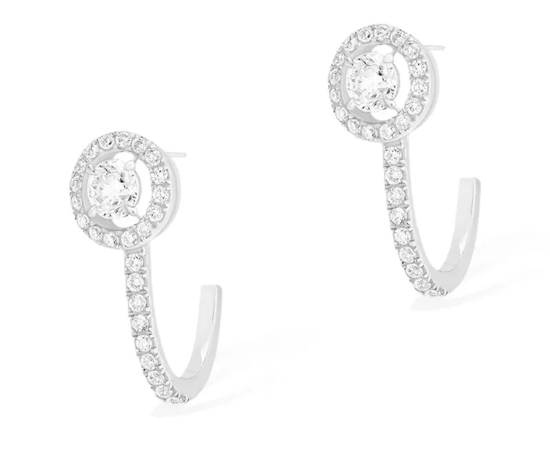 Messika Brincos Joy ouro branco com diamantes MEK.10.BR.07482.WG