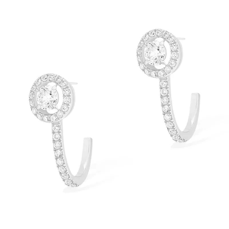 Messika Brincos Joy ouro branco com diamantes MEK.10.BR.07482.WG