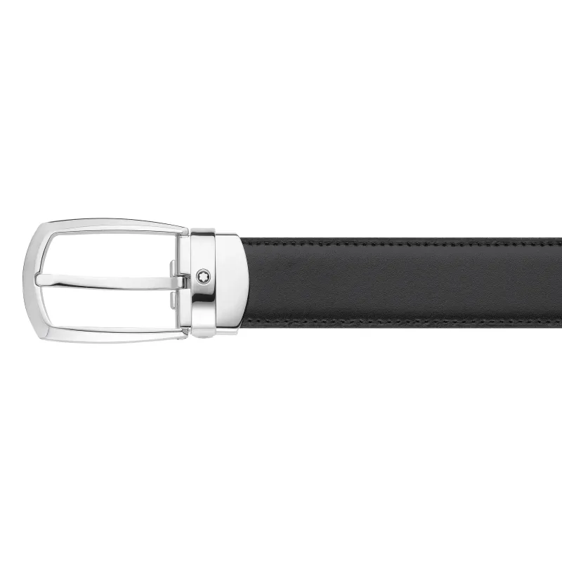 Montblanc Cinto Horseshoe  Preto/Castanho Reversível em pele 112960