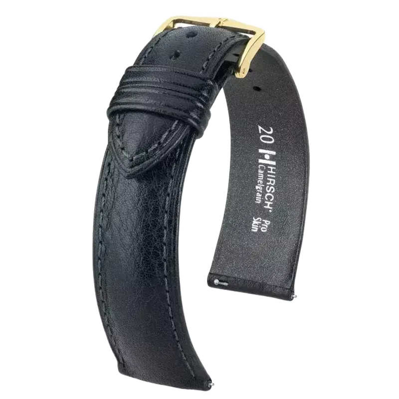 Hirsch Bracelete Camelgrain L Black 01009050-1-16