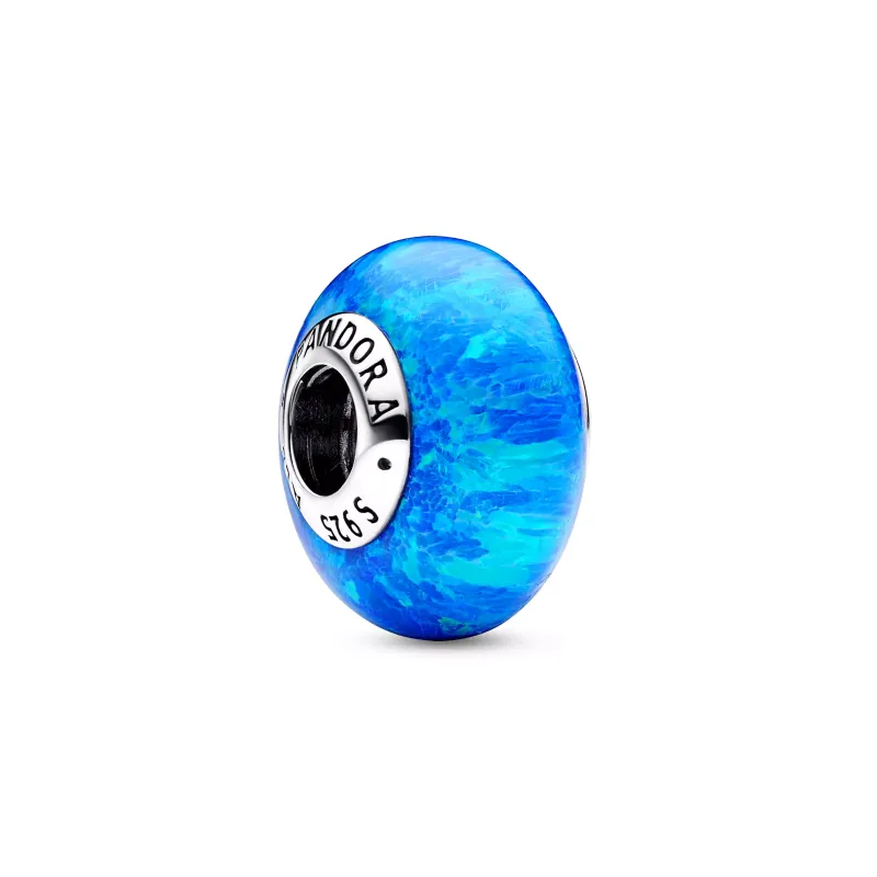 Pandora Sterling silver charm with deep blue lab-created opal 791691C02