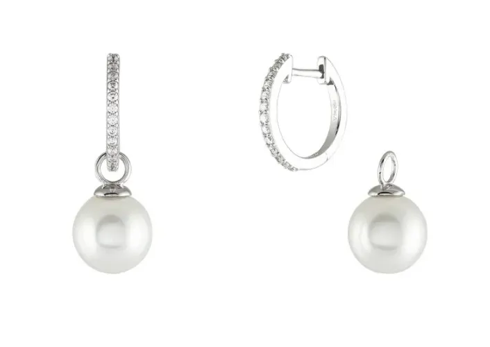 Brincos UNIKE CLASSY PEARLS III cz 2 em 1