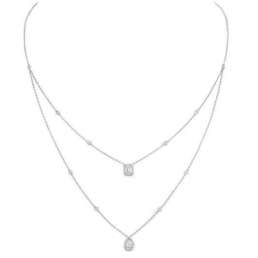 Messika White Gold Diamond Necklace My Twin 2 Rows MEK.28.FI.06506.WG