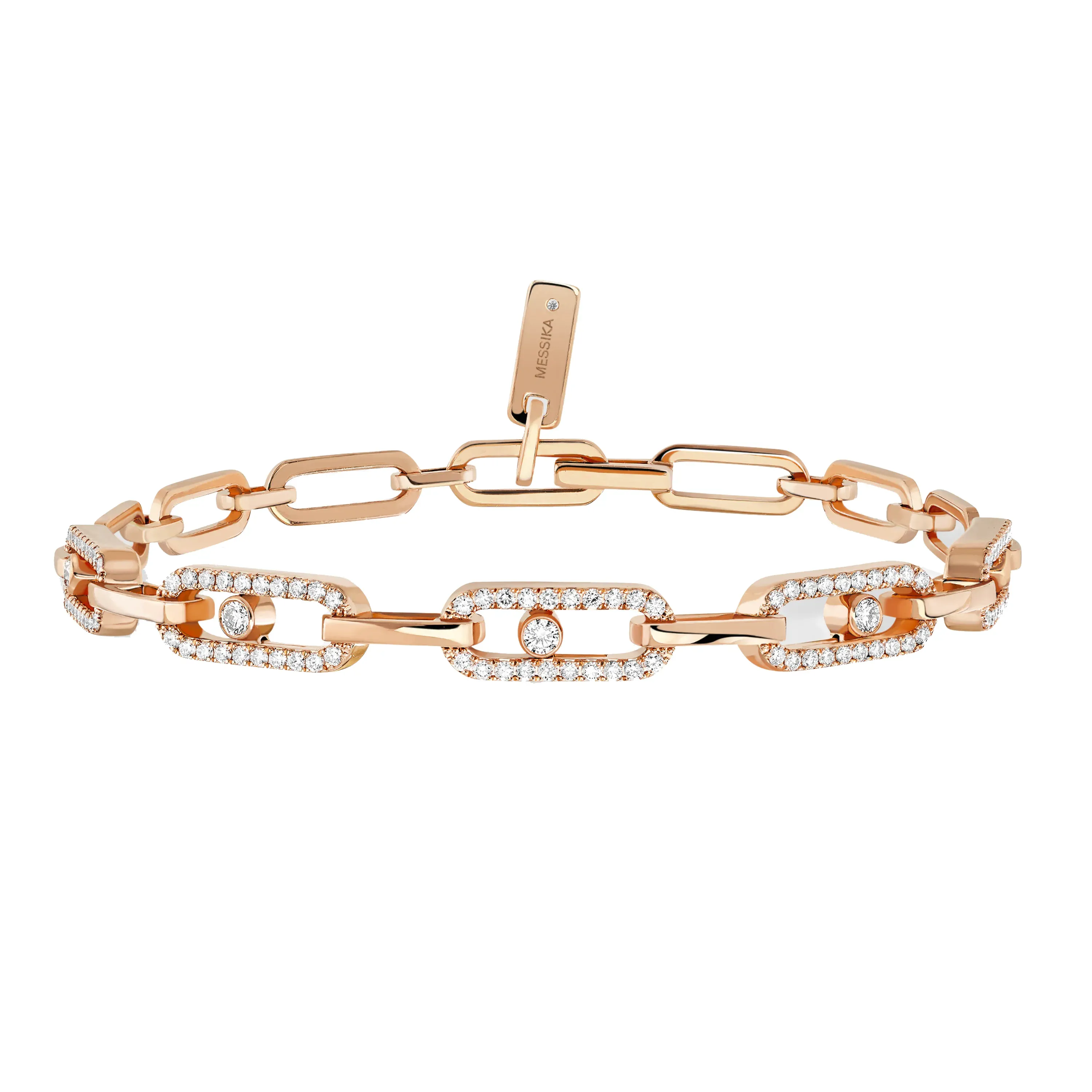 Image Move Uno Diamond Bracelet in Pink Gold