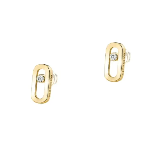 Image Move Uno Diamond Stud Earrings in Yellow Gold