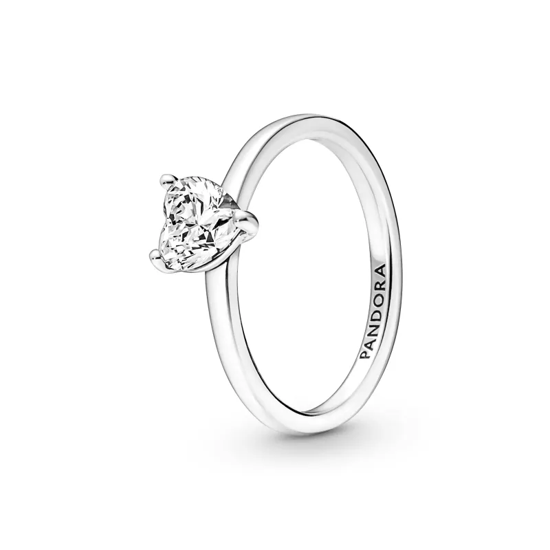 Pandora Anel Sparkling Heart Solitaire 191165C01-54