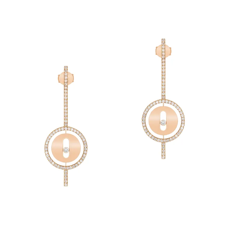 Messika Pink Gold Diamond Pendant Earrings Lucky Move Arrow MEK.33.BR07516PG