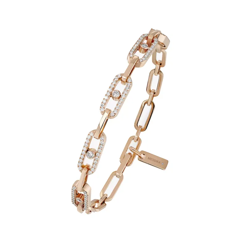 Messika Pulseira Move Uno Ouro Rosa com Diamantes MEK01PU12187PG