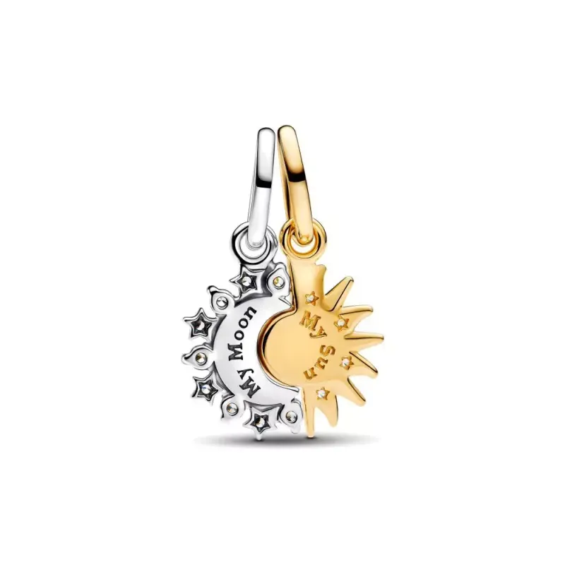 Pandora Sun and moon sterling silver and 14k gold-plated splittable 763585C01