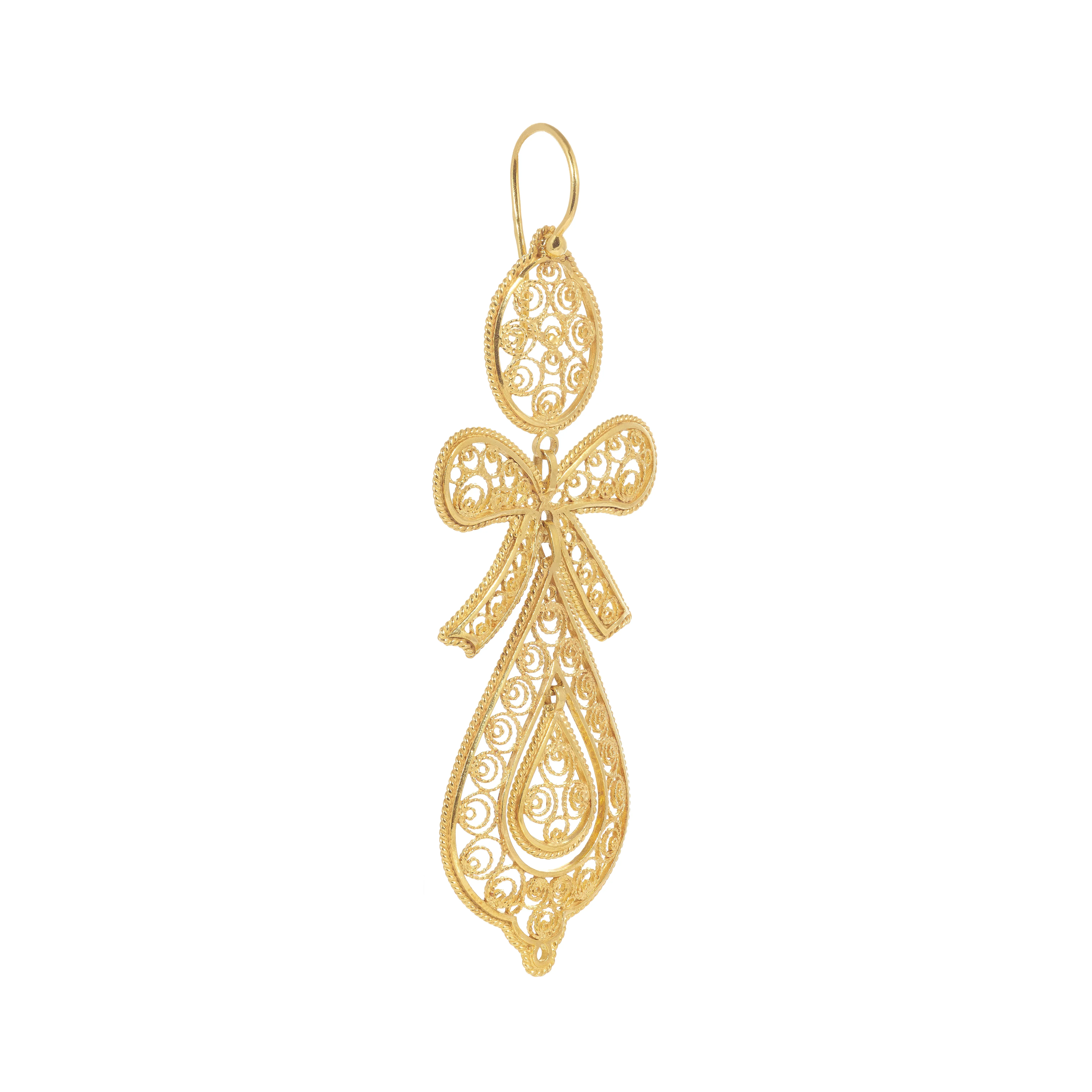 Image Yellow Gold Filigree Earrings