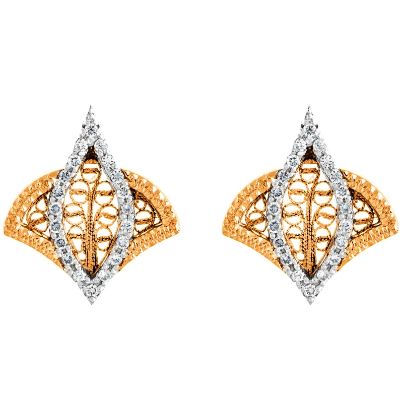 Eleutério Yellow Gold Earrings with Black Ruthenium BROA0196