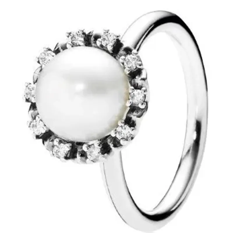 Pandora Anel Pandora Em Prata C/ Perola 190916P-54