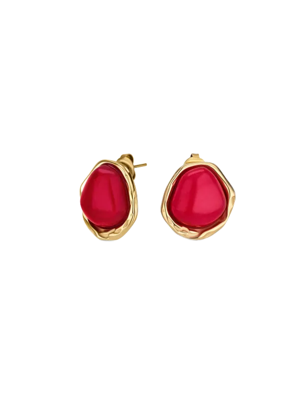 One ONE Red Flame Earrings OJRDE02G