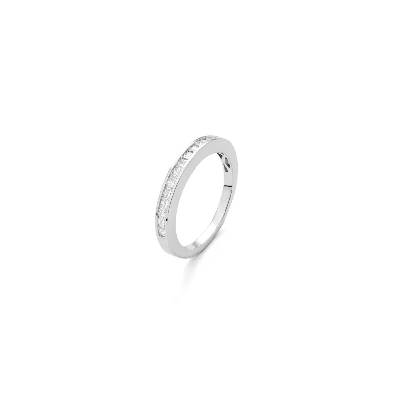 Marcolino Anel Memória Ouro Branco com Diamantes FA4250-14