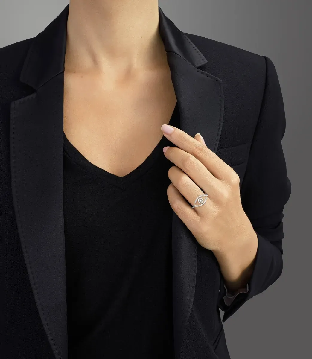 Imagem Anel Lucky Eye Ouro Branco com Diamantes