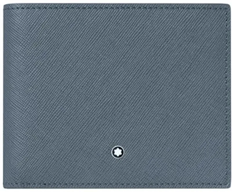Montblanc Leather Sartorial Wallet 6Cc Denim Blue 124184