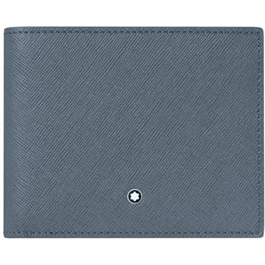 Montblanc Leather Sartorial Wallet 6Cc Denim Blue 124184