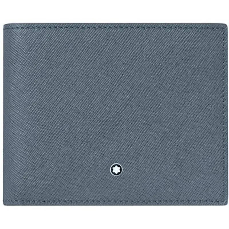 Montblanc Leather Sartorial Wallet 6Cc Denim Blue 124184