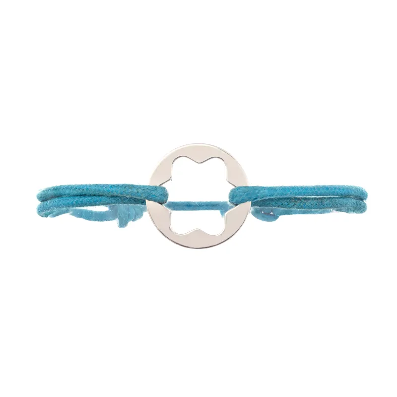 Montblanc Pulseira Azul com Estrela em Prata 106538_A