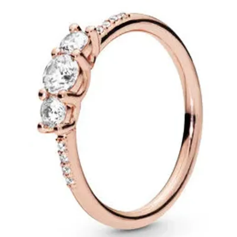 Pandora Anel Três Pedras Transparentes 186242CZ-56