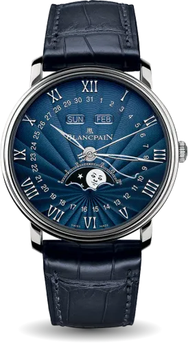 Blancpain Villeret Calendário completo Azul Ouro Branco
