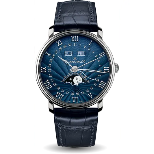 Blancpain Blancpain Villeret Calendário completo Azul Ouro Branco 6654-1529-55B