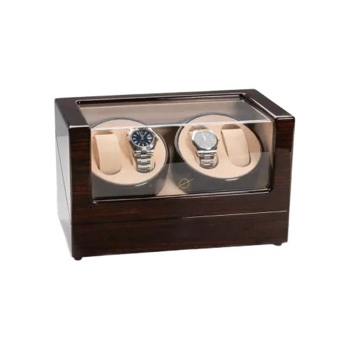 Imagem Caixa de Relógios Rotativa (Preto/Damasco) - 4 Relógios