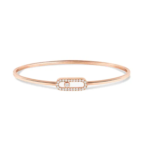 Image Move Uno Pavé Flex Rose Gold Bracelet with Diamonds