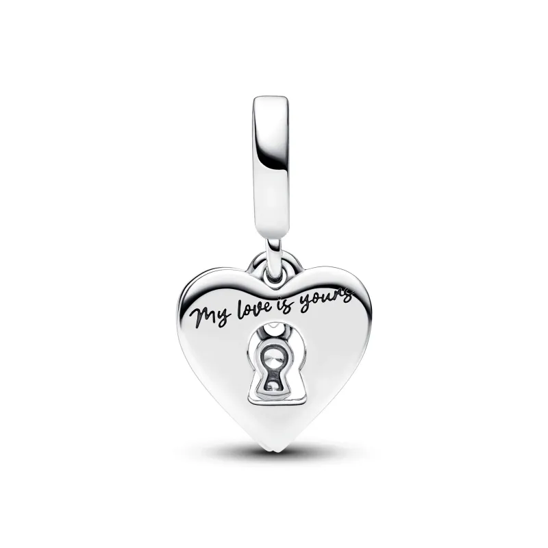Pandora Conta Pendente Dupla Coração Vermelho e Fechadura 793119C01