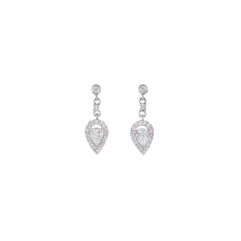 Marcolino Pair of White Gold Earrings with Diamonds PB202301