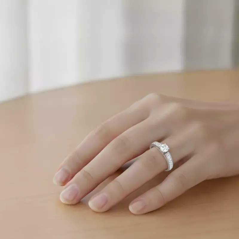 Marcolino Anel Ouro Branco com Diamantes 200533