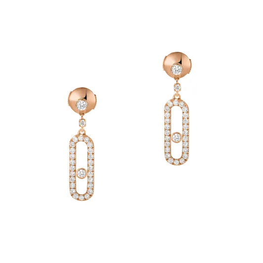 Messika Pink Gold Diamond Stud Earrings Move Uno MEK.01.BR.05631.PG