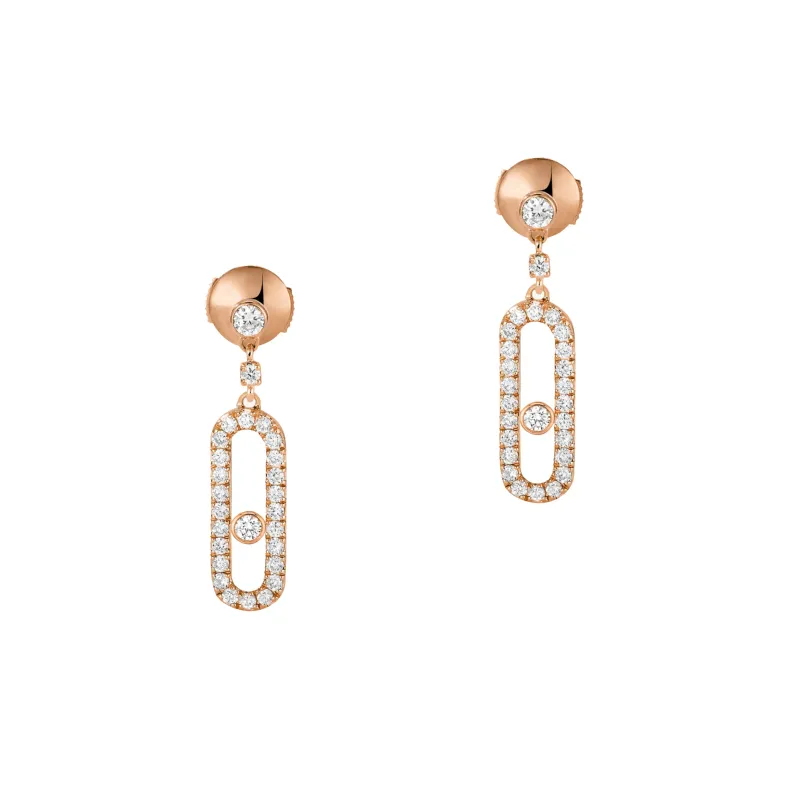 Messika Brincos Move Classique Ouro Rosa com diamantes MEK.01.BR.05631.PG