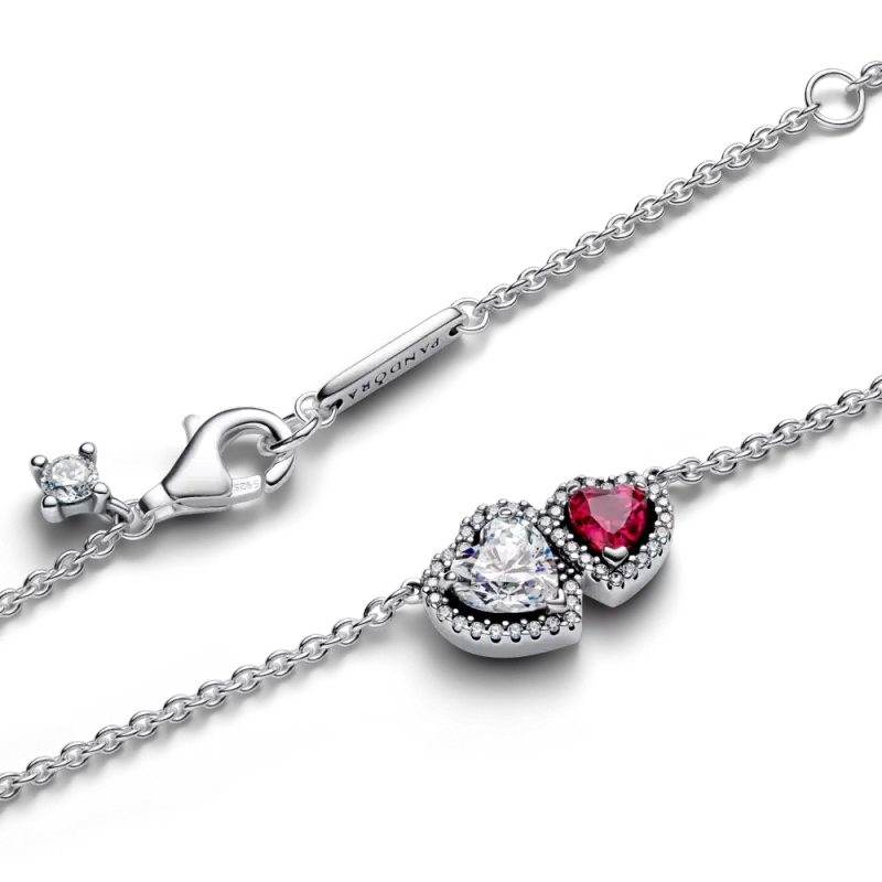Pandora Colar Pendente Corações Auréola 393632C01-45