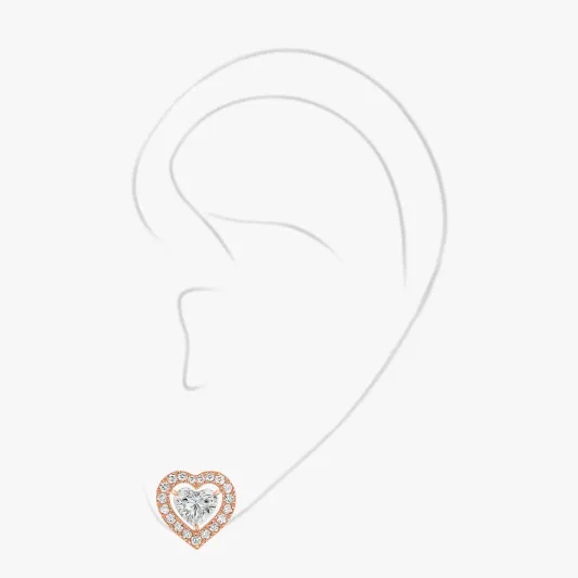 Messika              Pink Gold Diamond Earrings Joy Cœur                          MEK.10.BR.11562.PG