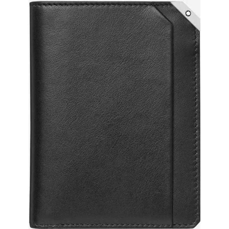 Montblanc Leather Meisterstuck Urban Vertical Wallet 6CC Black 124095