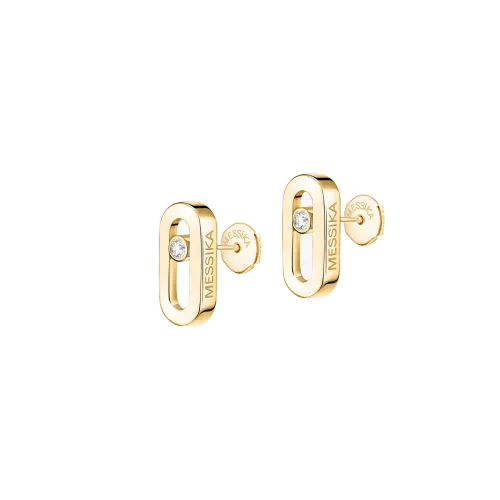 Image Move Uno Diamond Stud Earrings in Yellow Gold