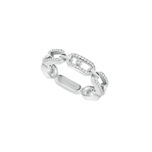 Anel Move Uno Multi Pavée Ouro Branco com Diamantes