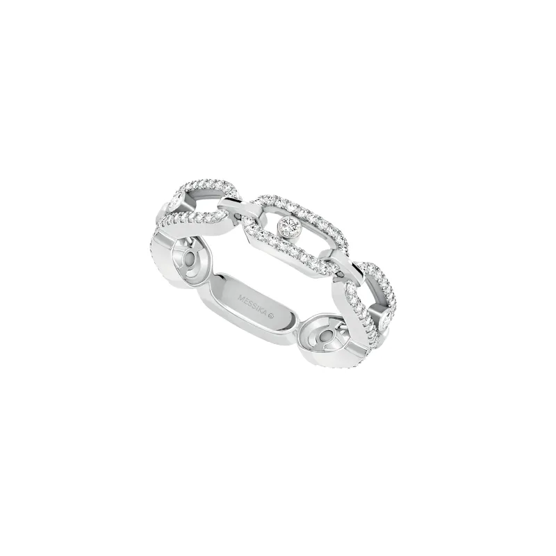 Messika Anel Move Uno Multi Pavée Ouro Branco com Diamantes MEK01AN12012WG53