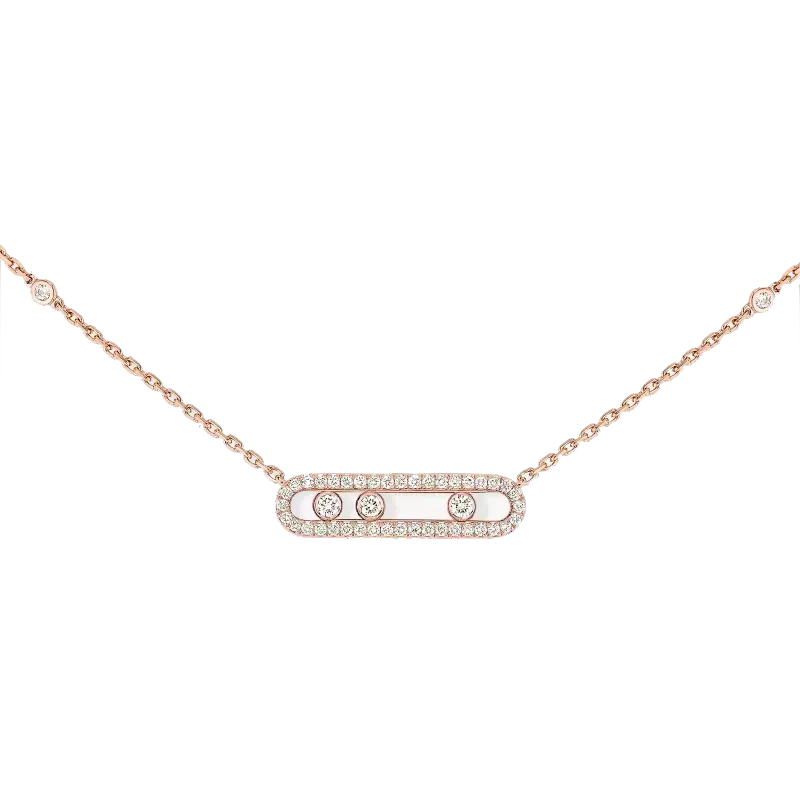 Messika Colar Baby Move Classique Ouro Branco com Diamantes MEK.01.FI.4322.PG