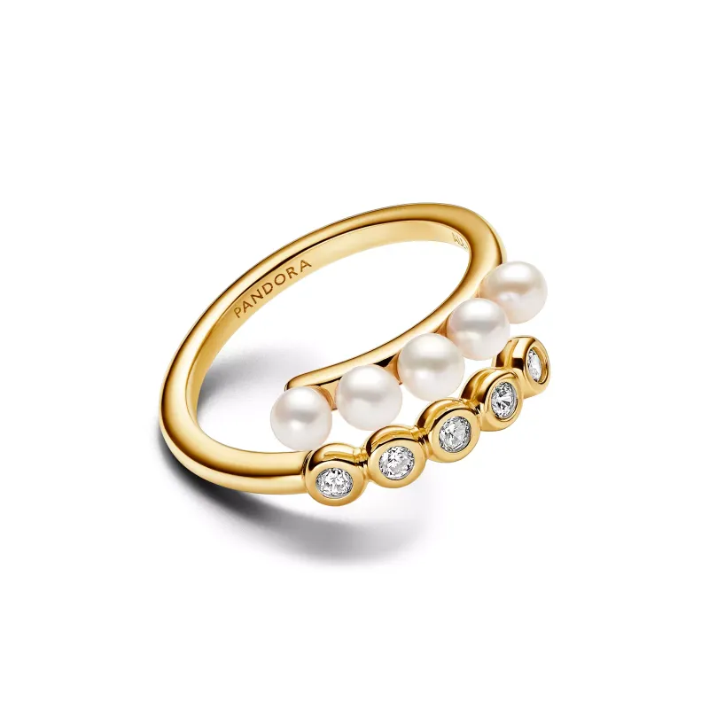 Pandora Anel aberto Treated Freshwater Cultured Pearls & Stones 163146C01-56
