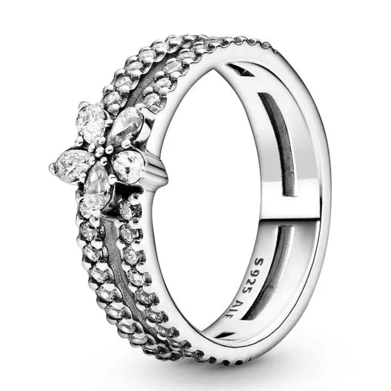 Pandora Sparkling Snowflake Double Ring 199236C01-54