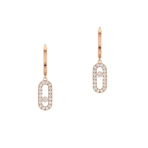 Brincos Move Uno Hoop Ouro Rosa com Diamantes