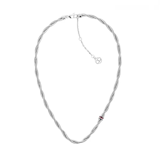 Tommy Hilfiger Braided Metal Silver Necklace 2780684