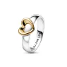 Heart sterling silver and 14k gold-plated ring 162504C00-52