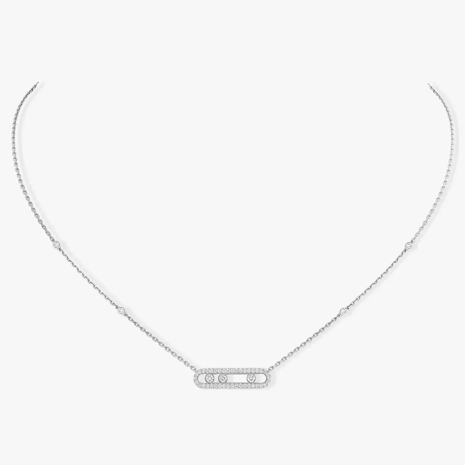 Image White Gold Diamond Pavé Necklace Baby Move